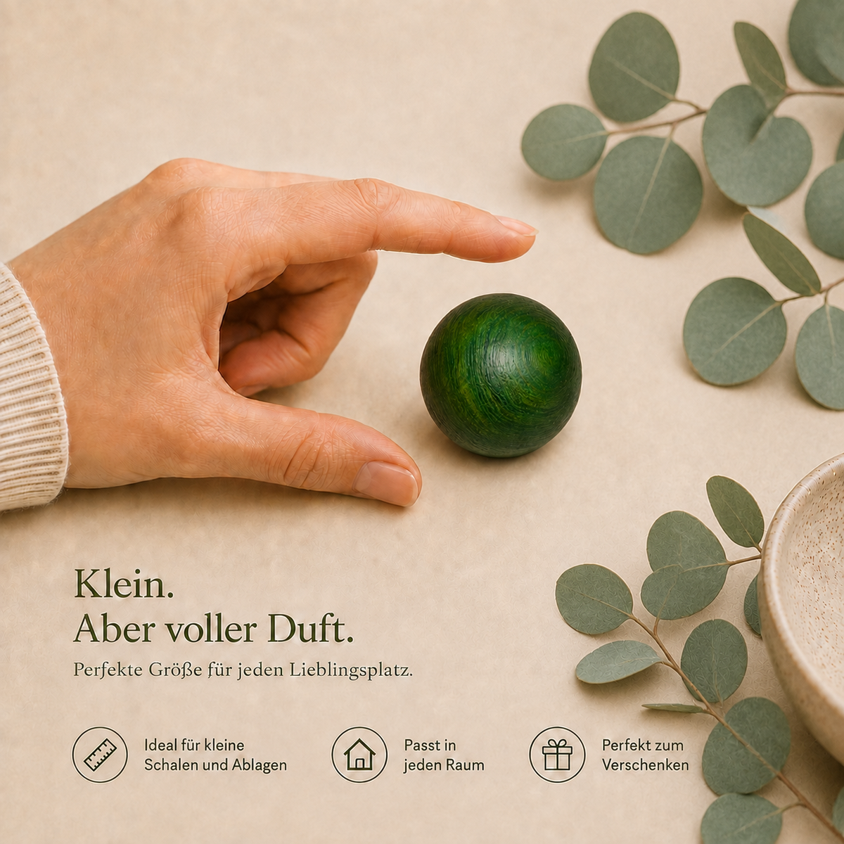 Frisch aufgefrischtes Eukalyptus Duftholz aus Buchenholz