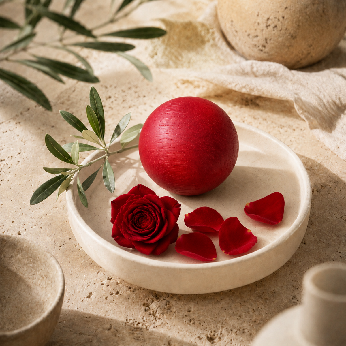 Baccara Rose Duftholz aus Buche als dekorativer Raumduft