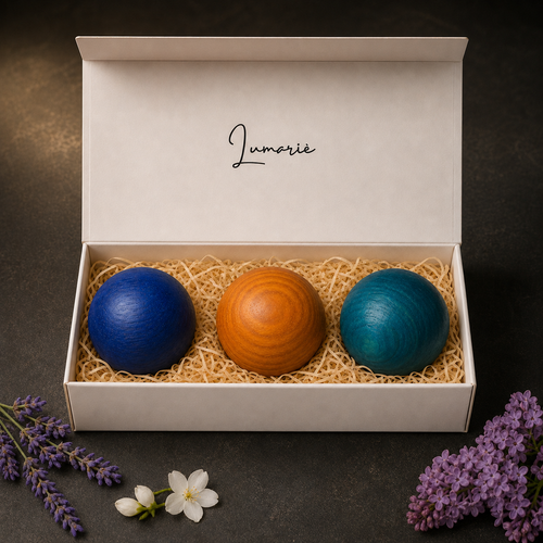 Blütentraum 3er Duftholz-Set von Lumarie – Lavendel, Jasmin und Flieder