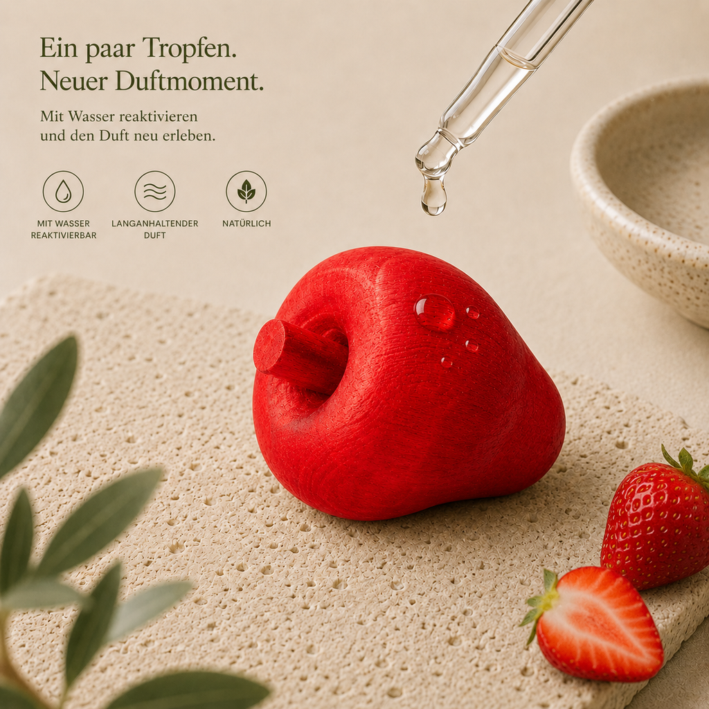 Erdbeere Duftholz – Raumduft für Kinderzimmer, Bad und Küche