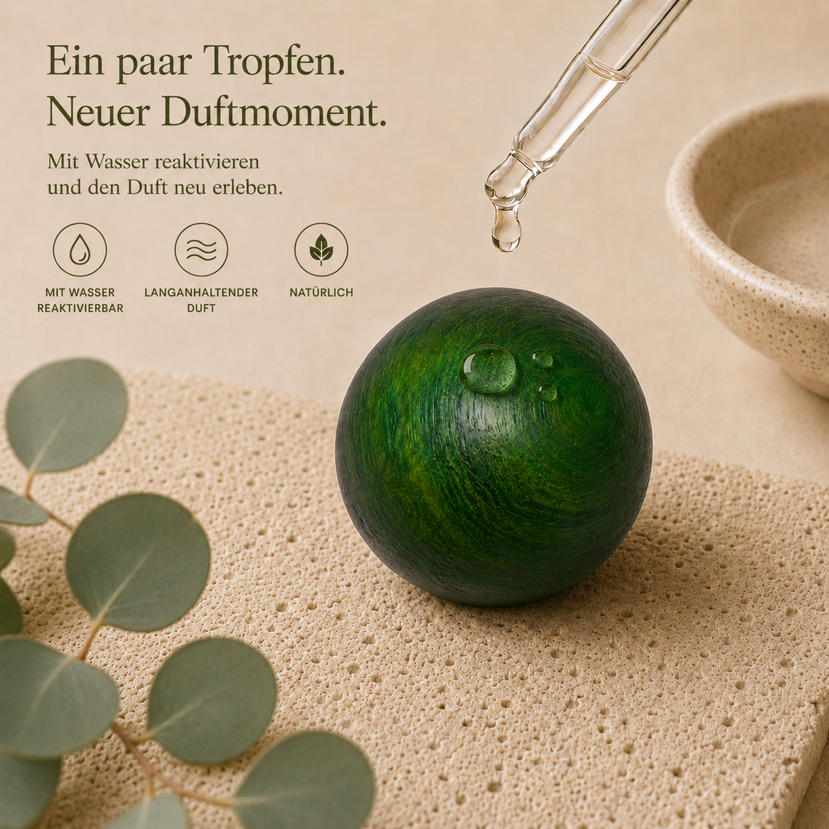 Eukalyptus Duftholz – Raumduft für Bad, Schlafzimmer und Arbeitsplatz