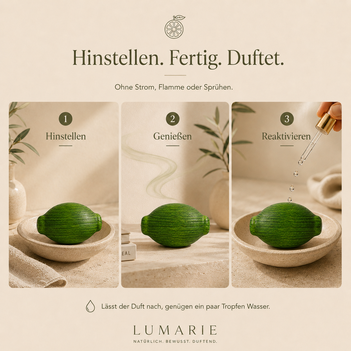 Limette Duftholz – Raumduft ohne Strom, Flamme oder Sprühen