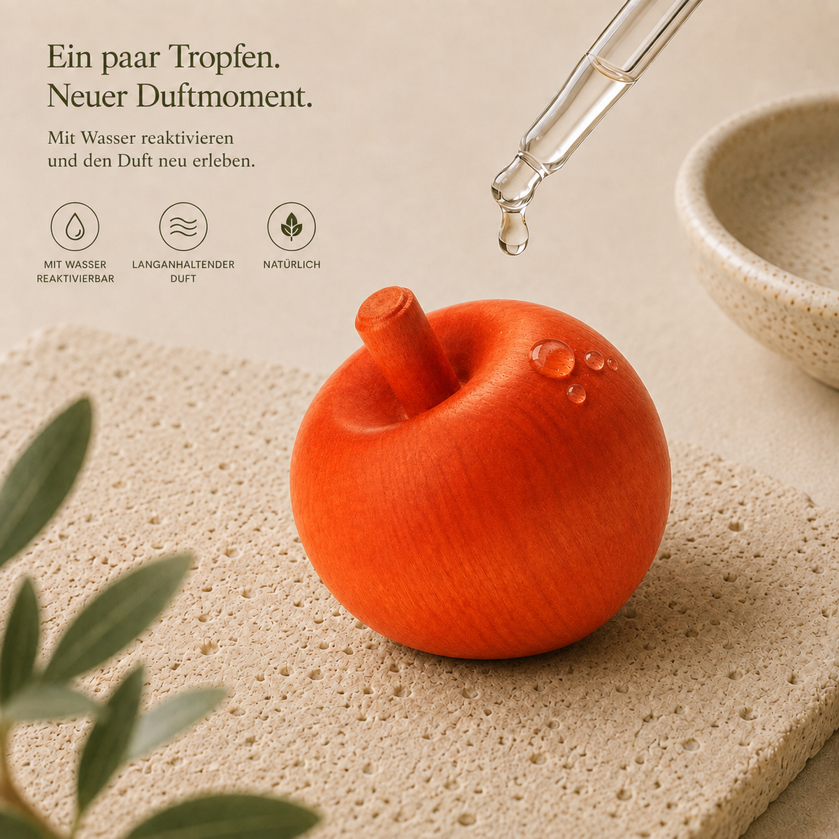 Orange Duftholz – Raumduft für Küche, Wohnzimmer und Flur