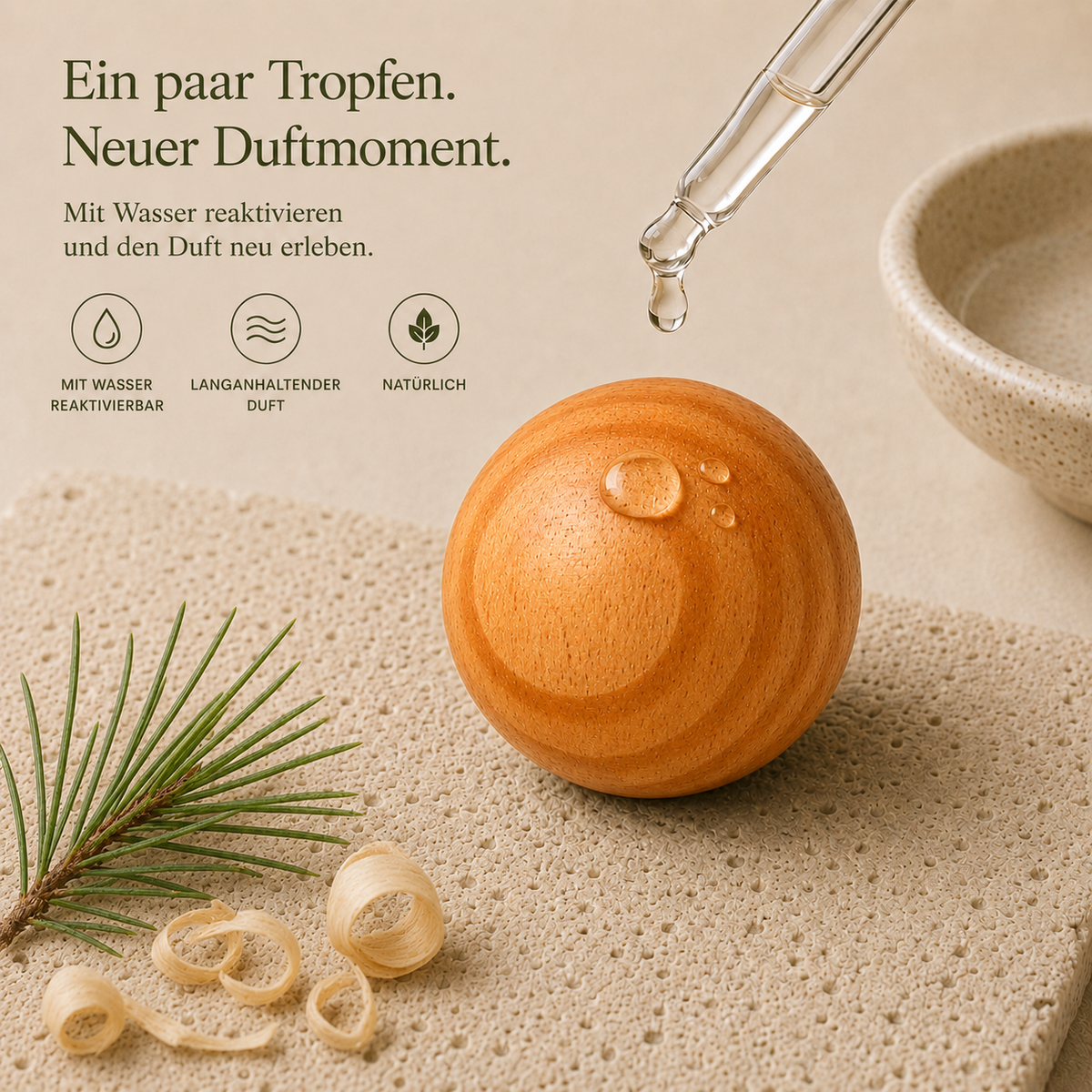 Zirbe Duftholz – Raumduft für Schlafzimmer, Wohnzimmer und Arbeitsplatz